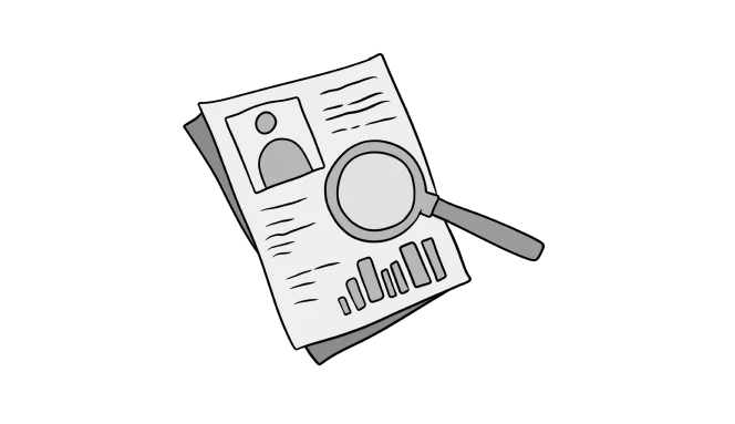 Illustration representing the analysis and strategy phase in the work process, highlighting key elements of research, planning, and decision-making.